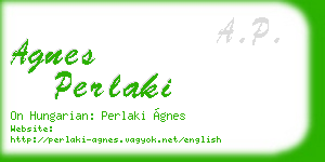 agnes perlaki business card